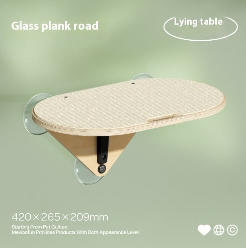 Meow Hu Wang Is Also Cat Scratch Trees Not Covering An Area Of Glass Wall