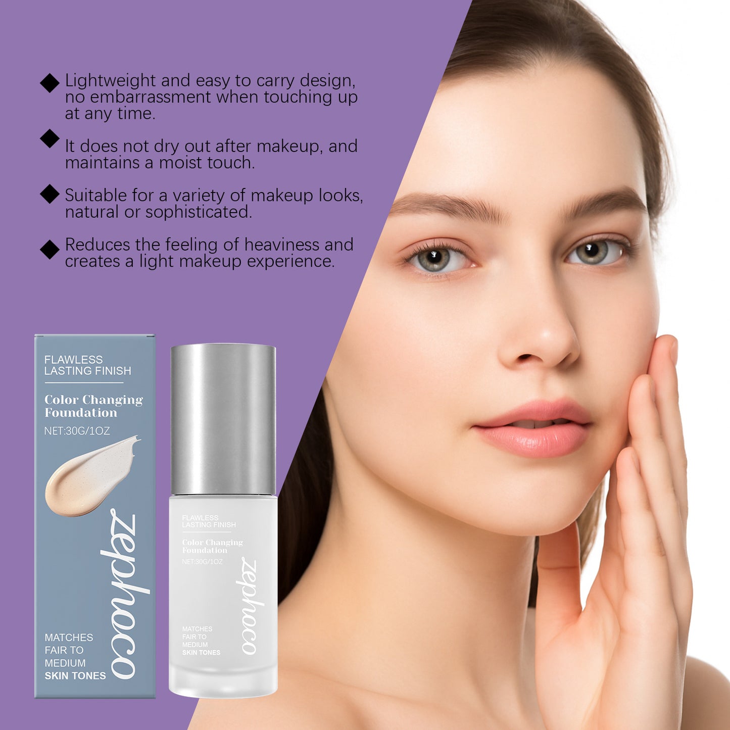 Naturally Color-Changing Light Makeup Foundation