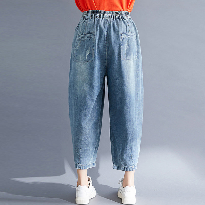 Retro Loose and Thin Nine-point Harem Pants