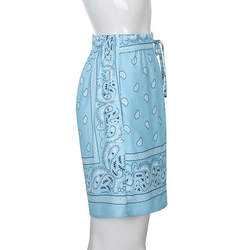 Fashion Trendy Women's Pants Printed Hip-Hop Loose Lace-Up Shorts Women Summer