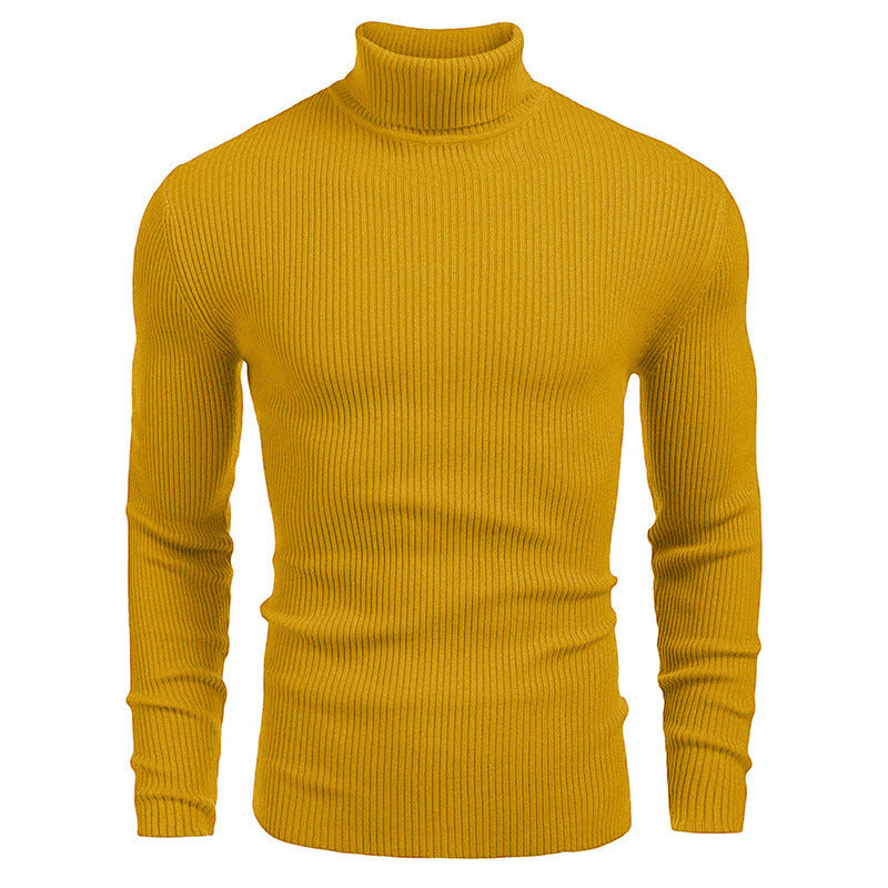 Autumn And Winter Men's Slim-fit High-neck Long-sleeved Sweater