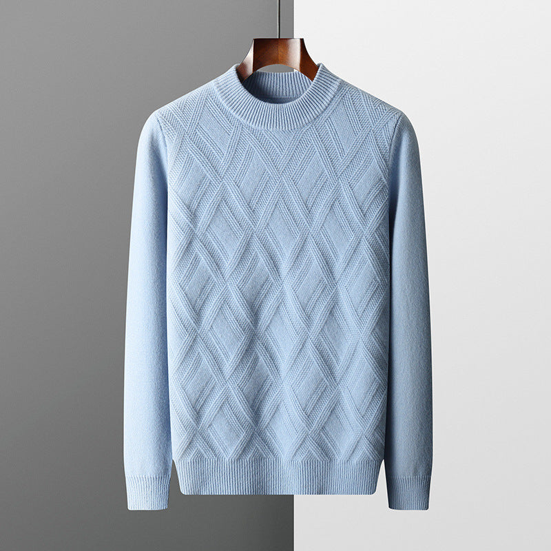 Woolen Sweater Men's Half Turtleneck Thickened Sweater Casual