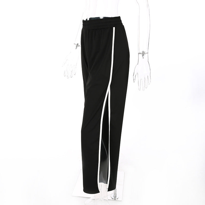 Side Striped Wide Leg Pants
