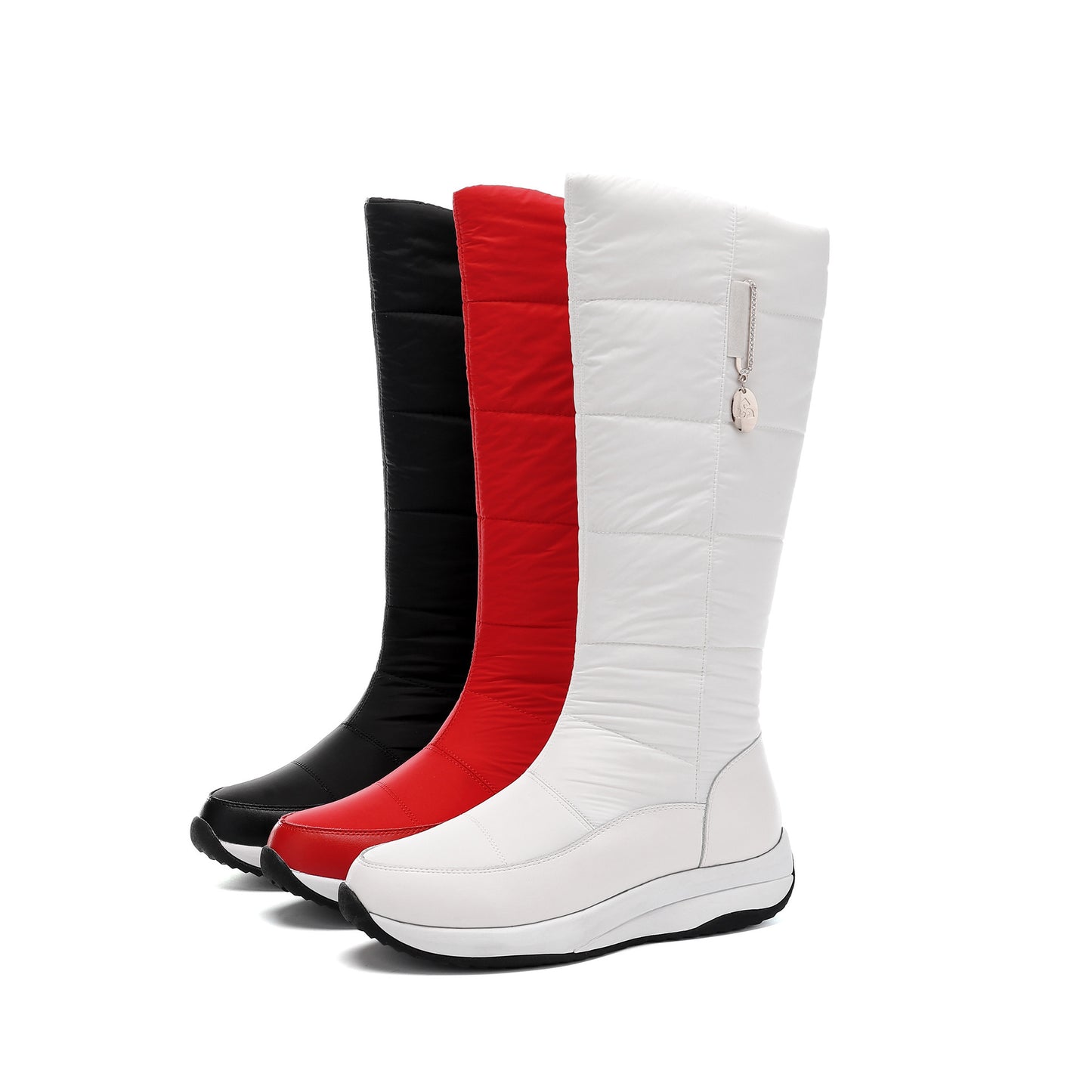 Fashion warm high top snow boots leather