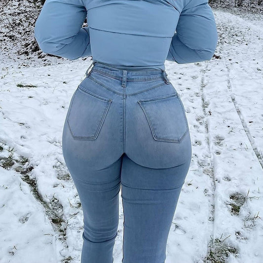 Womens Slim-fit Jeans  Hip-lifting  Figure-flattering Skinny Pants