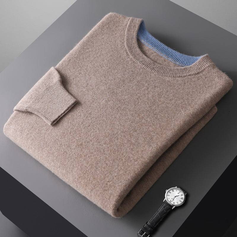 Men's Knitted Thickened Crewneck Versatile Sweater