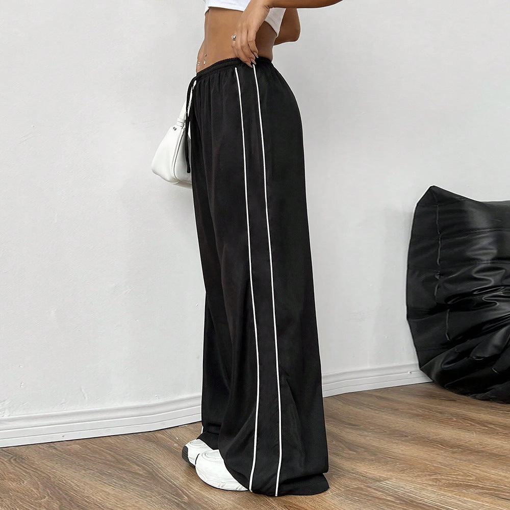 Color Contrast Wide-leg Pants