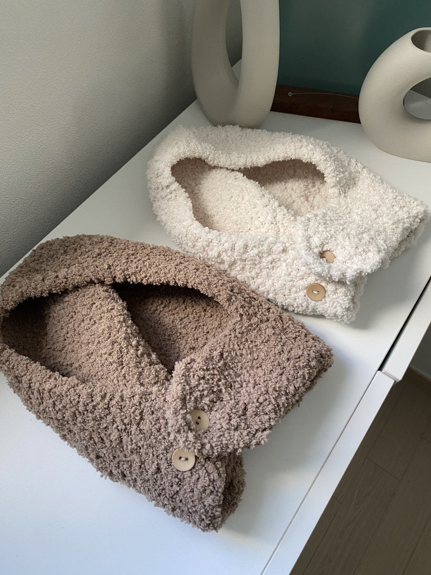 Scarf Hat All-in-one Warm Keeping Plush Bonnet