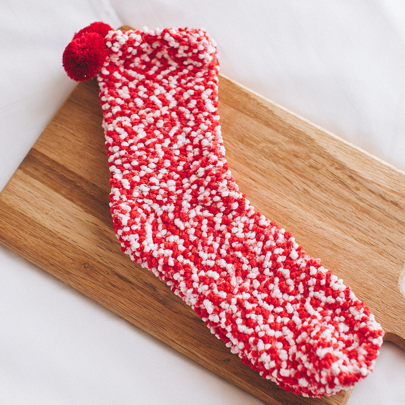 Thick coral plush socks