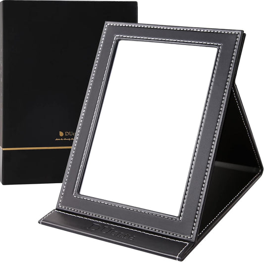 Ducare Espejo De Maquillaje De Escritorio (20 X 15 Cm),Espejo Plegable Espejo De Viaje Espejo De Mano Con Soporte,Para Viajar, Fácil De Llevar,Para Maquillaje, Afeitado Y Cuidado Facial