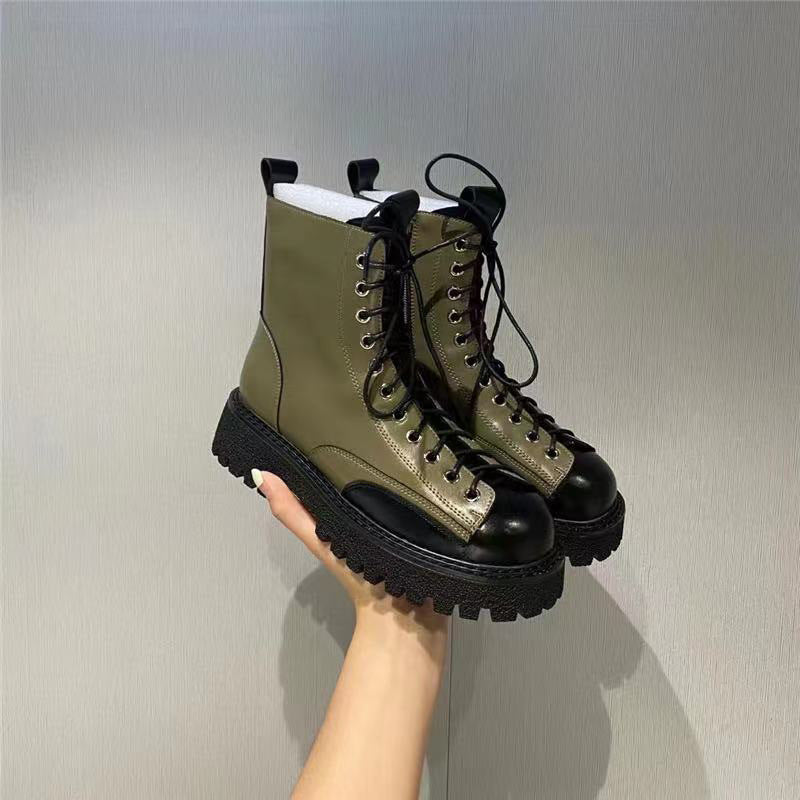 Ins British Style Thick Soled Motorcycle All Match Single Boot
