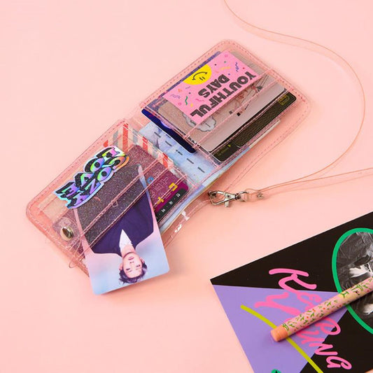 Shiny lanyard Student Wallet
