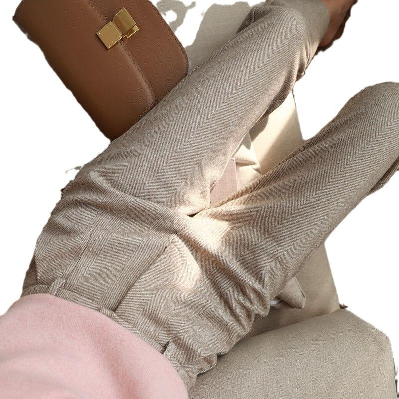 Women's High Waist Slimming And Straight Casual Trousers