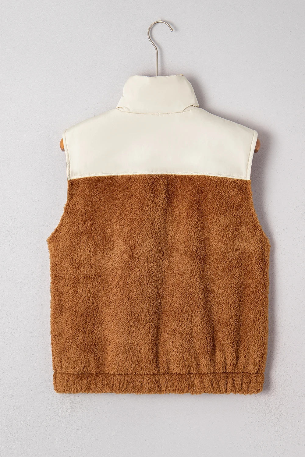Women's Casual Stand Collar Stitching Wool Vest