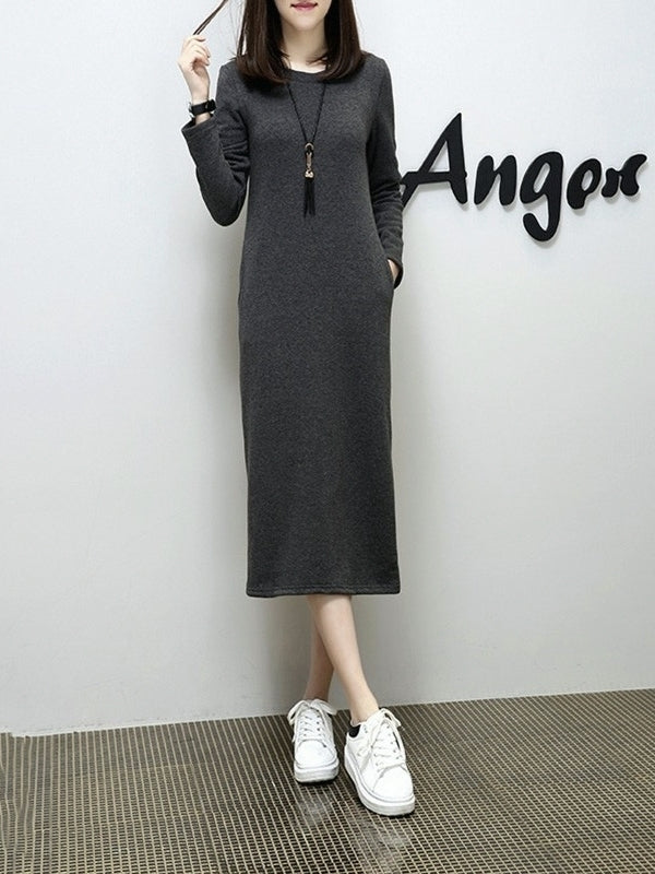 New FallWinter Plus-Size Womens Sweatshirt Dress