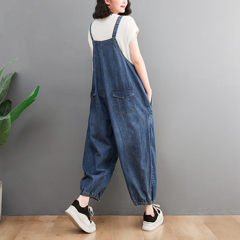 Nye Denim Overall til Store Størrelser til Kvinder – Løse og Slanke
