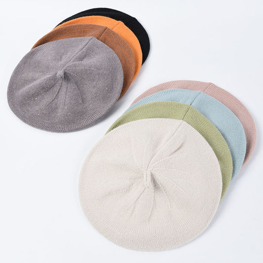 Beret Women's Solid Color Korean Style Painter Hat