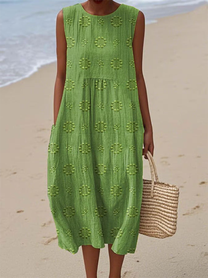 Sleeveless Casual Printed Elegant Dress