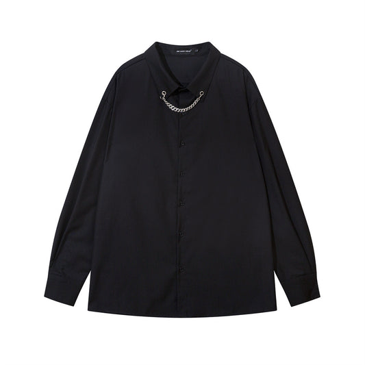 Casual Solid Color American Street Fashion Workwear Loose Lapels Shirt