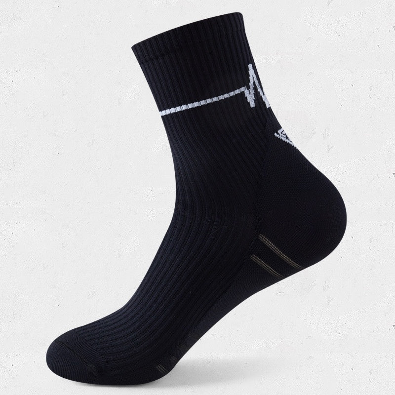 RUNYUBO Mid-Calf Bright-Colored ECG-Style Trendy Professional Running Socks