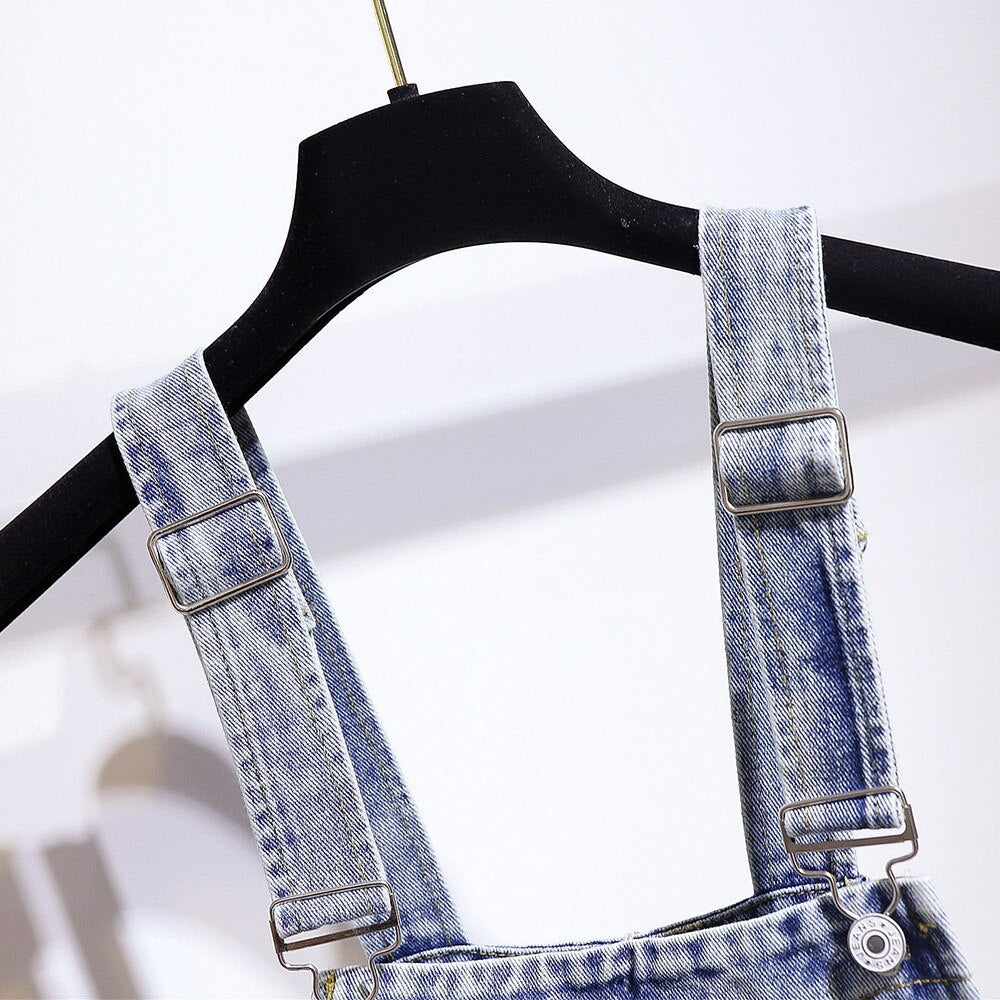 Women's denim overalls