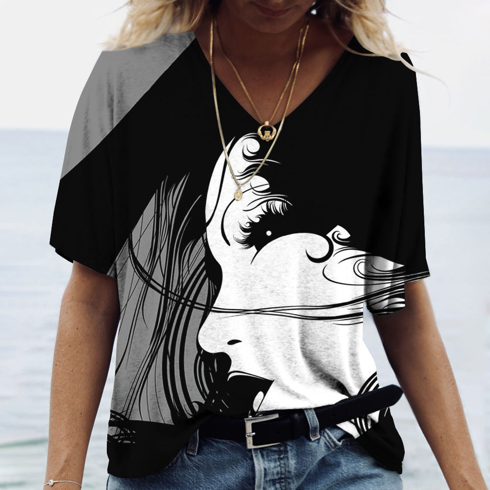 Loose Street Trend Women's Half Face Pattern