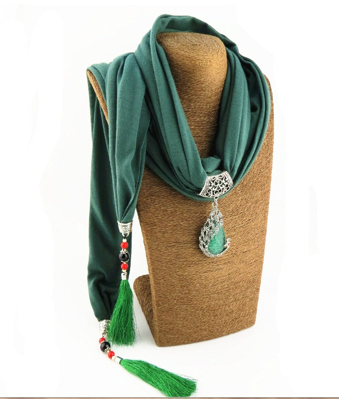 Tassel Peacock Pendant  Shawl  Scarf
