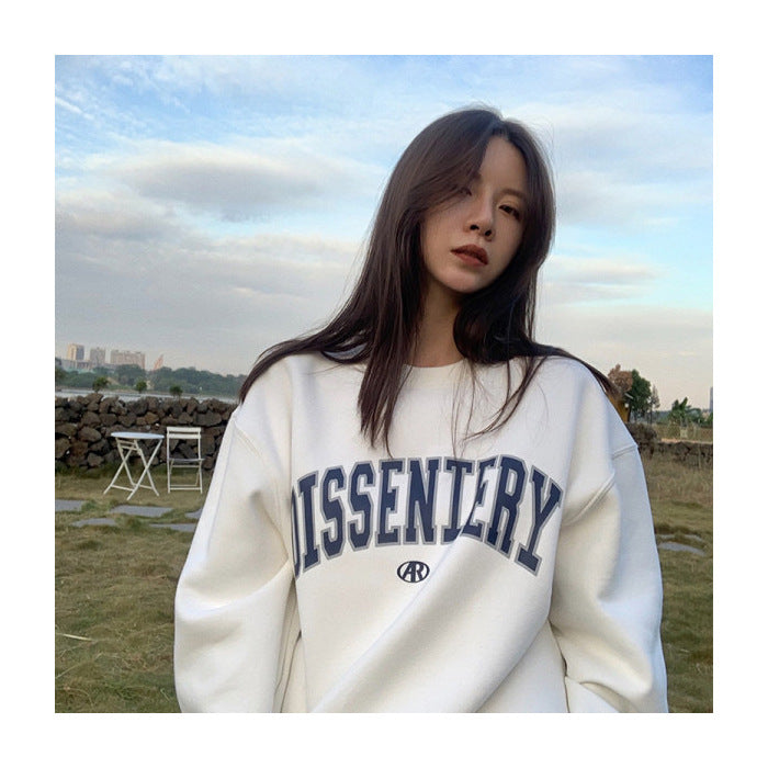 Cotton New Letter Three-dimensional Printed Sweater