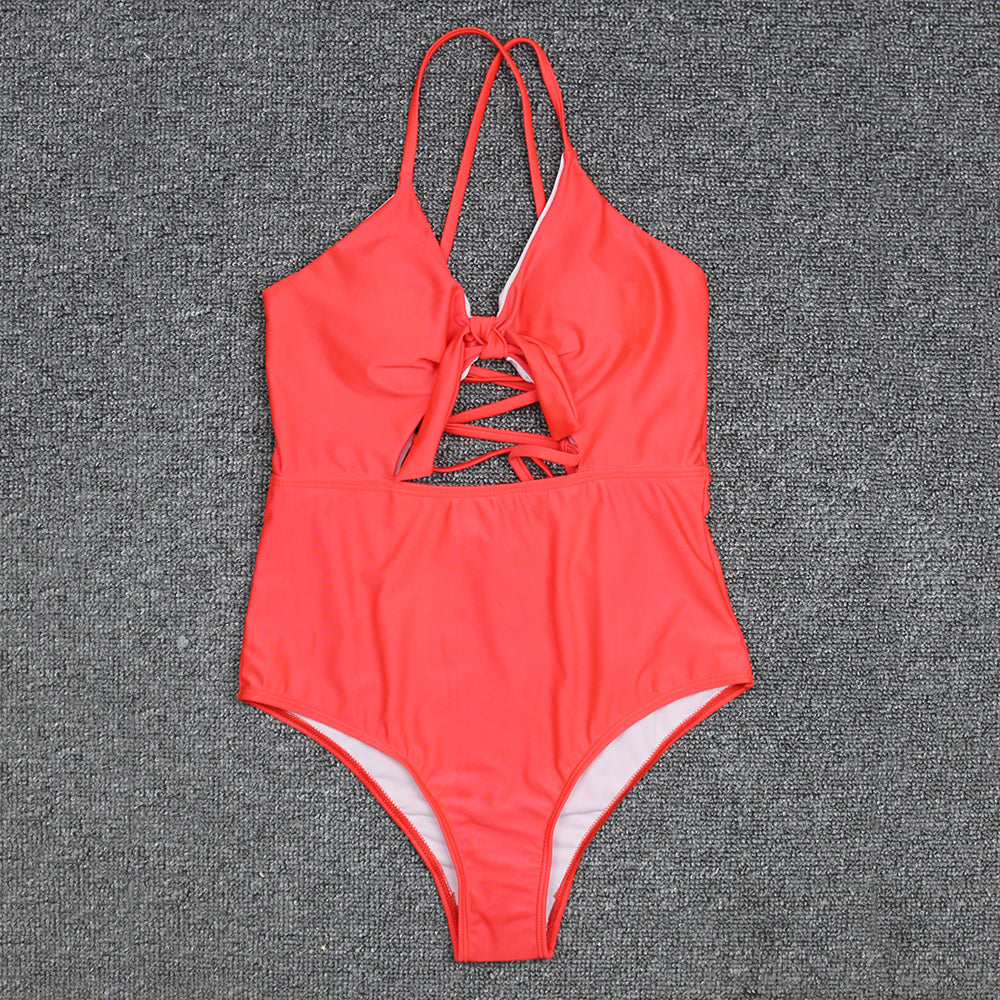 Cross Strap Ladies One-piece Swimsuit