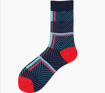 new women socks 1 pair long cotton color geometric autumn socks novelty fashion lady happy socks