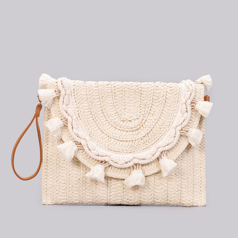 Women's Fashion Straw Bag Diagonal Span