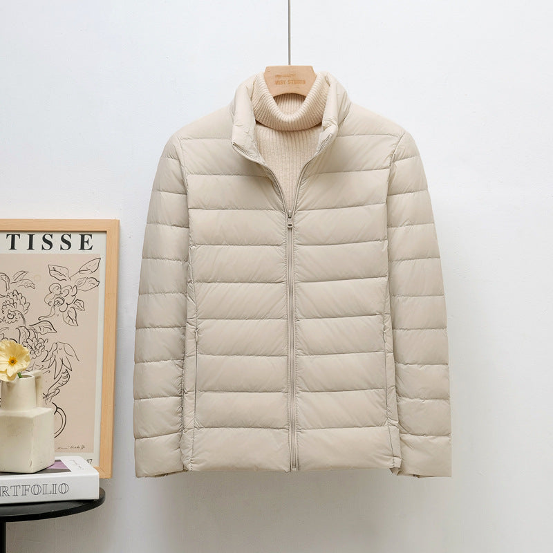 Standing Collar Slim Down Jacket
