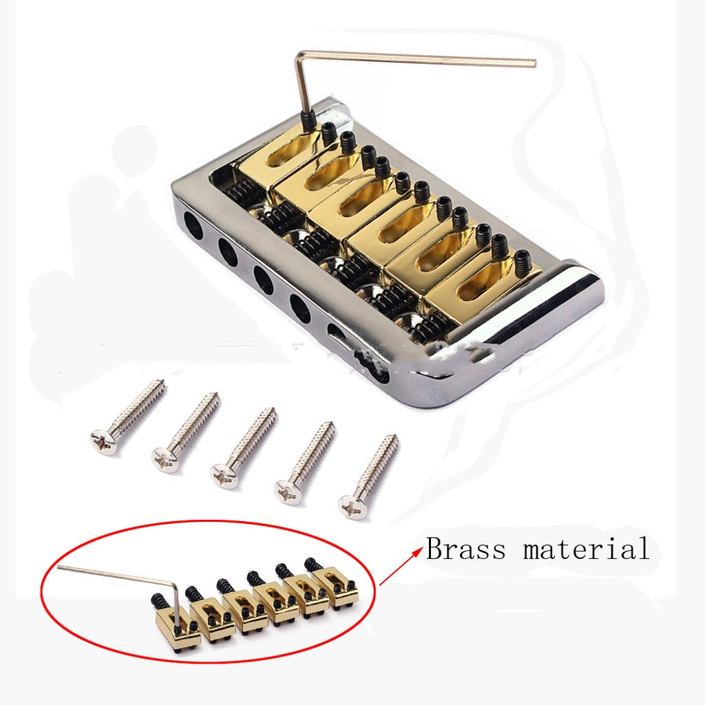 Instrument Accessories Guitar Bridge With Silver Six String Brass Saddle