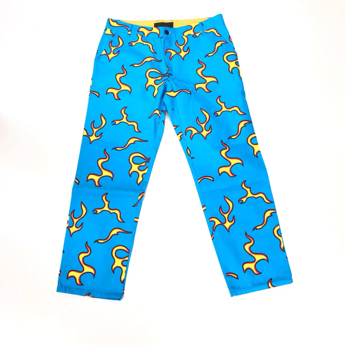 Blue flame straight leg sweatpants are all the rage