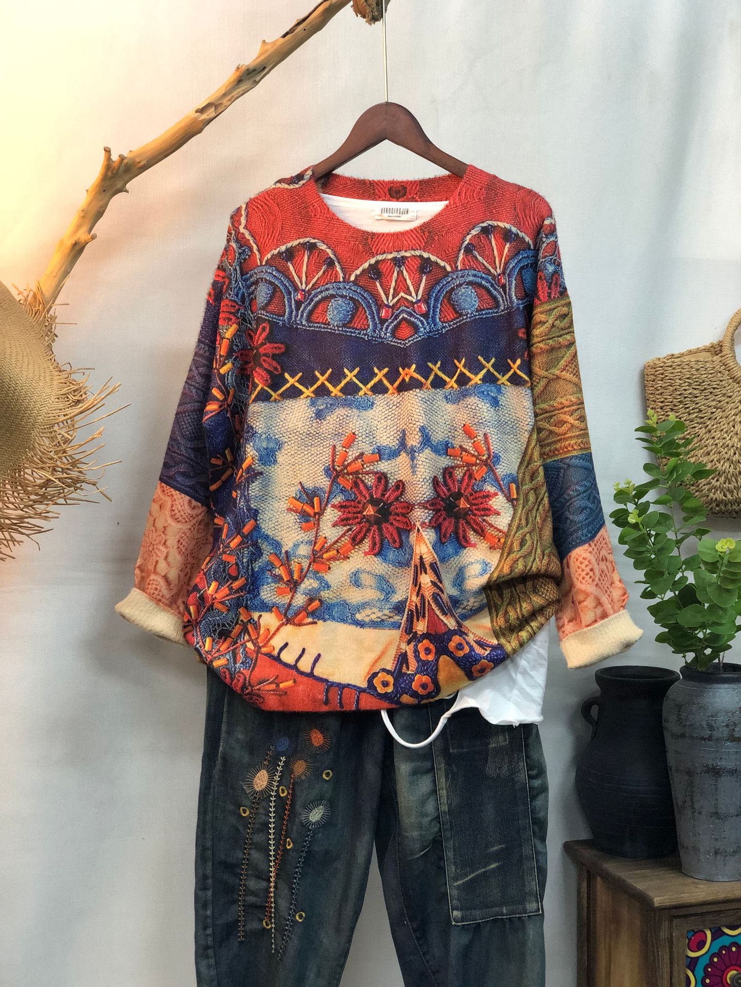 New Women's Loose-fitting Round-neck Sweater For Outerwear