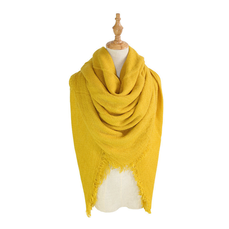 Faux Cashmere Oversized Solid Scarf