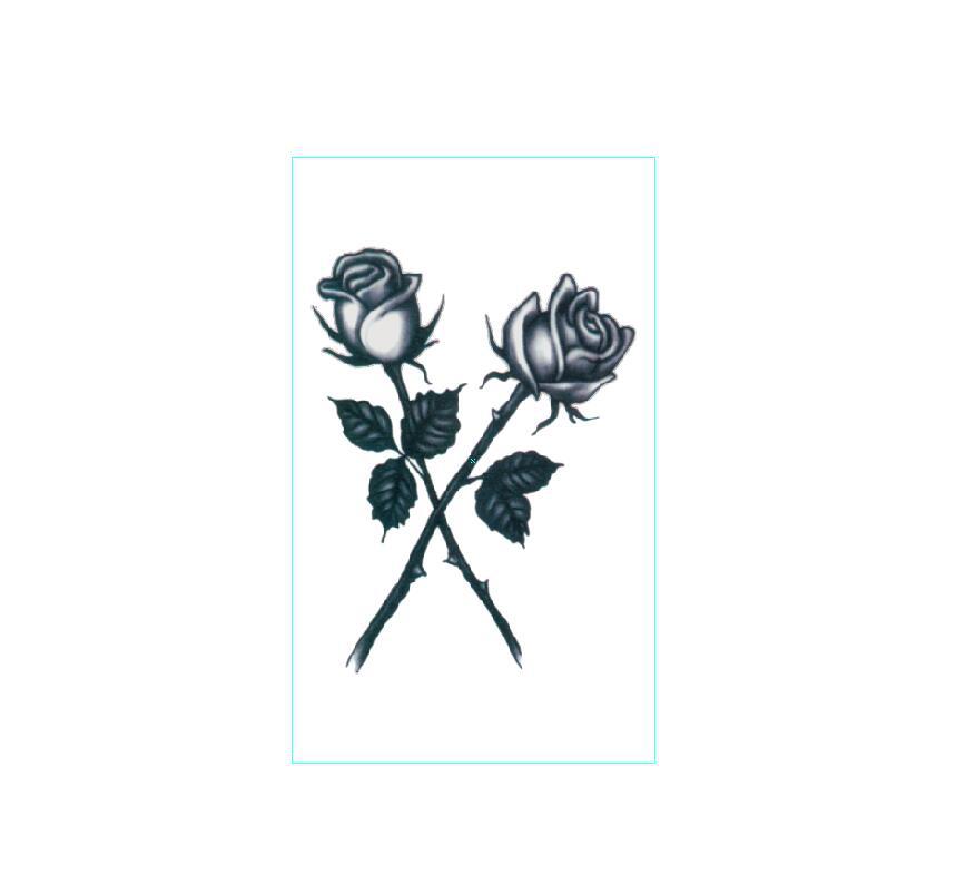 Dark Rose Love Clown Finger Square Tattoo Sticker
