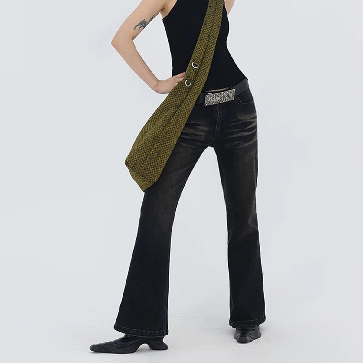 American Washed Black Jeans With Whiskers