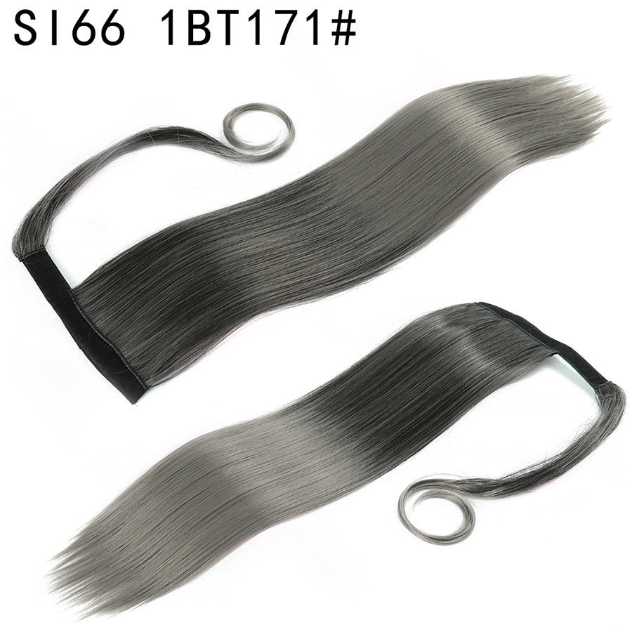 Long Straight Synthetic Wig With Headband For Womens Ponytail