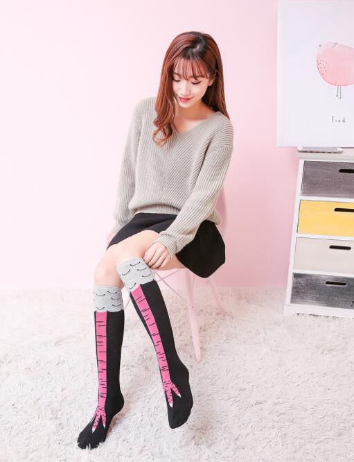 Day department school wind scheming thin medium socks lady over knee chicken feet socks creative thin leg socks pile socks pile socks long
