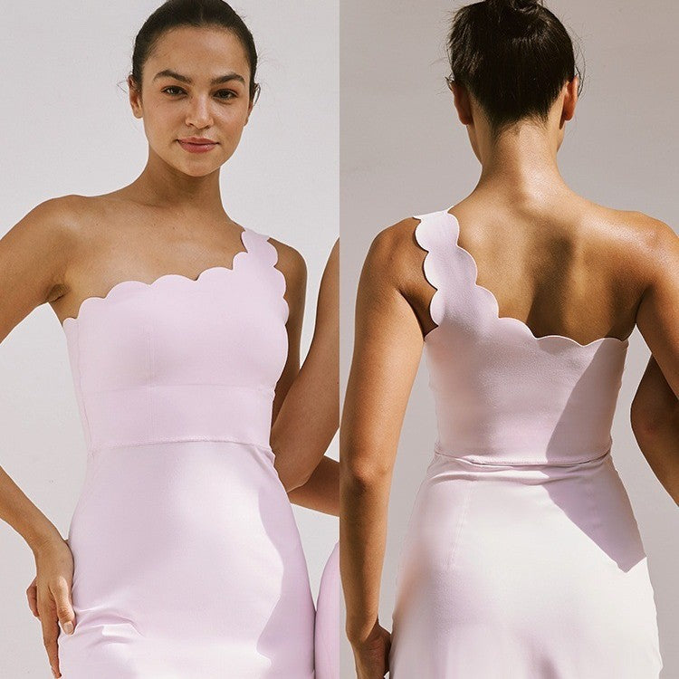 Womens Ruffled Off-shoulder Bodycon Jumpsuit With Built-in Chest Pads