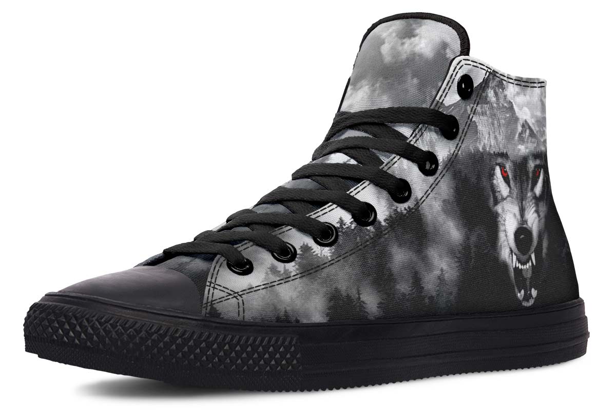 Men's And Women's Fashion Color Printing High-top Canvas Shoes