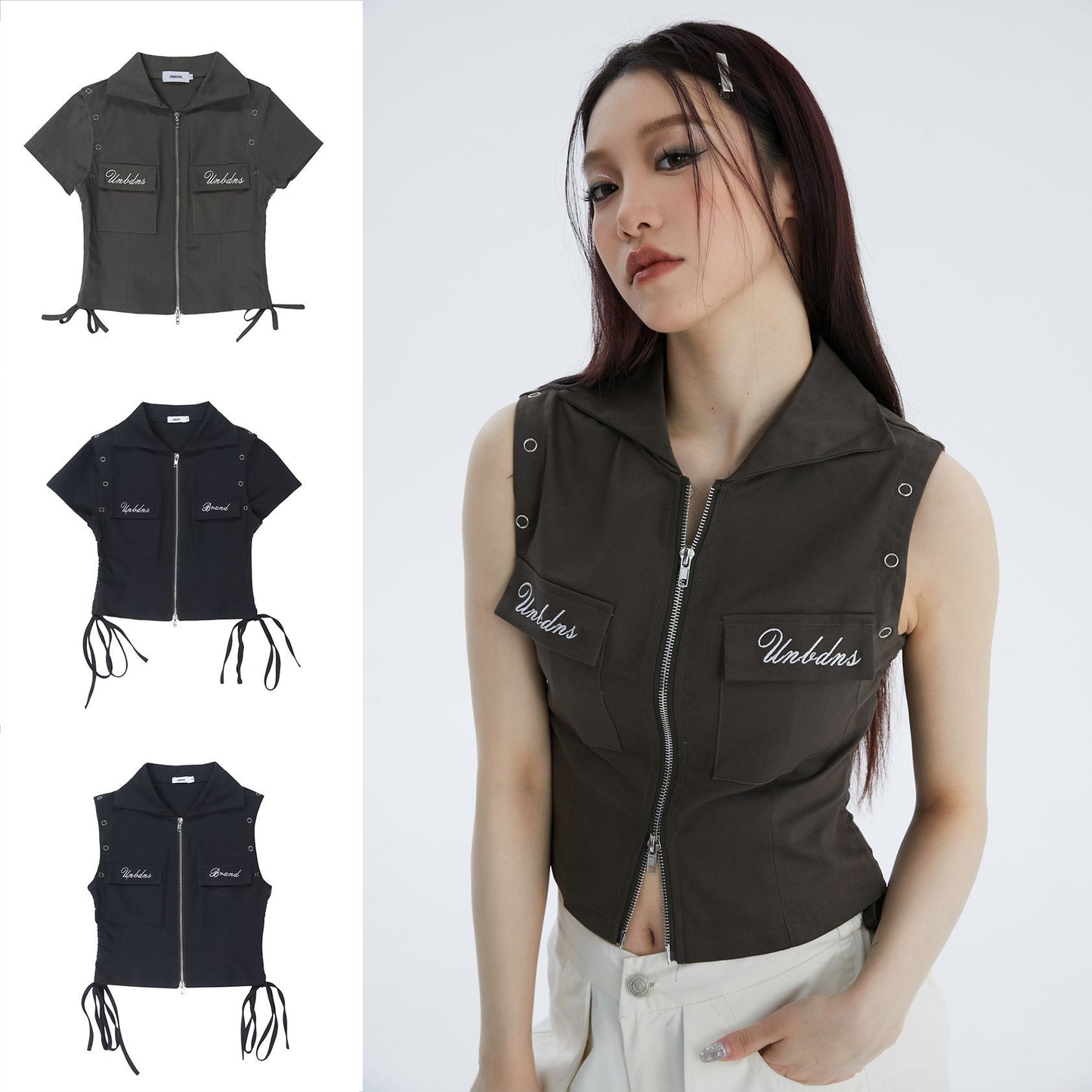 Summer Niche Trendy Design Street Trendy Slim Short Zipper