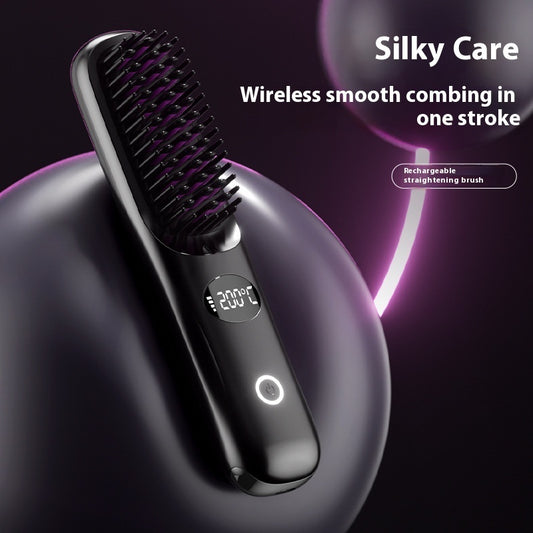 LCD USB Charging Ceramic Heating Comb Straight Hair