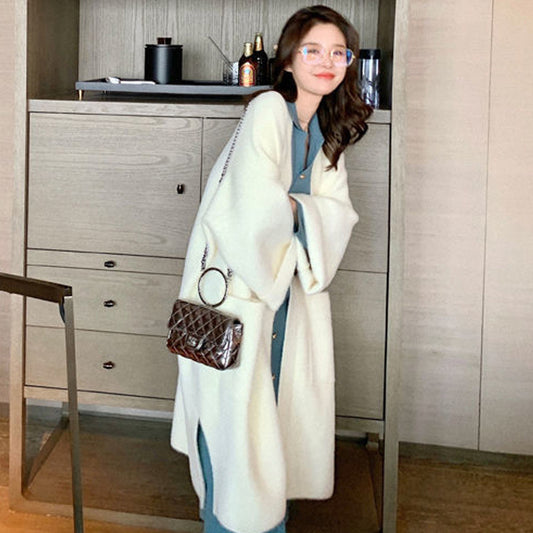 Loose Retro Women's Autumn And Winter Mink Sweater Coat