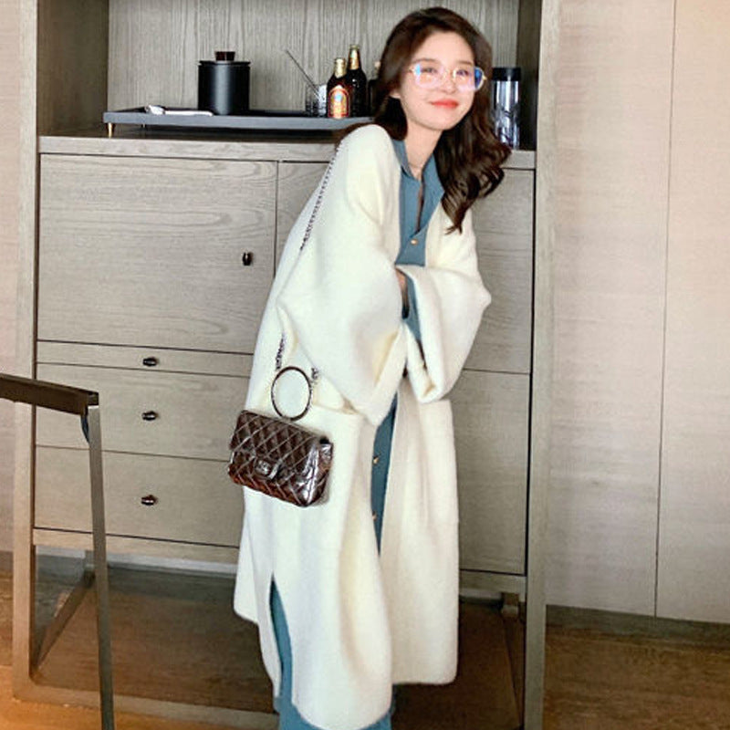 Loose Retro Women's Autumn And Winter Mink Sweater Coat