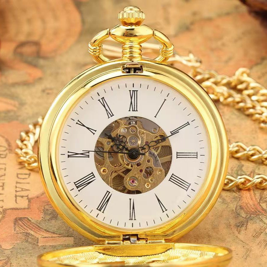 Creative Design Roman Dial Manual Mechanical Pocket Watch