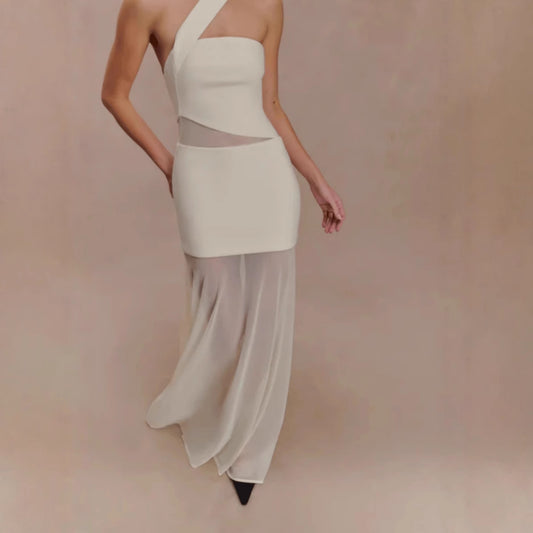 Chiffon Sleeveless Slim-fit Elegant Evening Gown