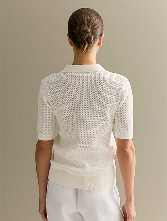 Versatile Short-sleeve Hollow-out Knit Women's Summer Casual