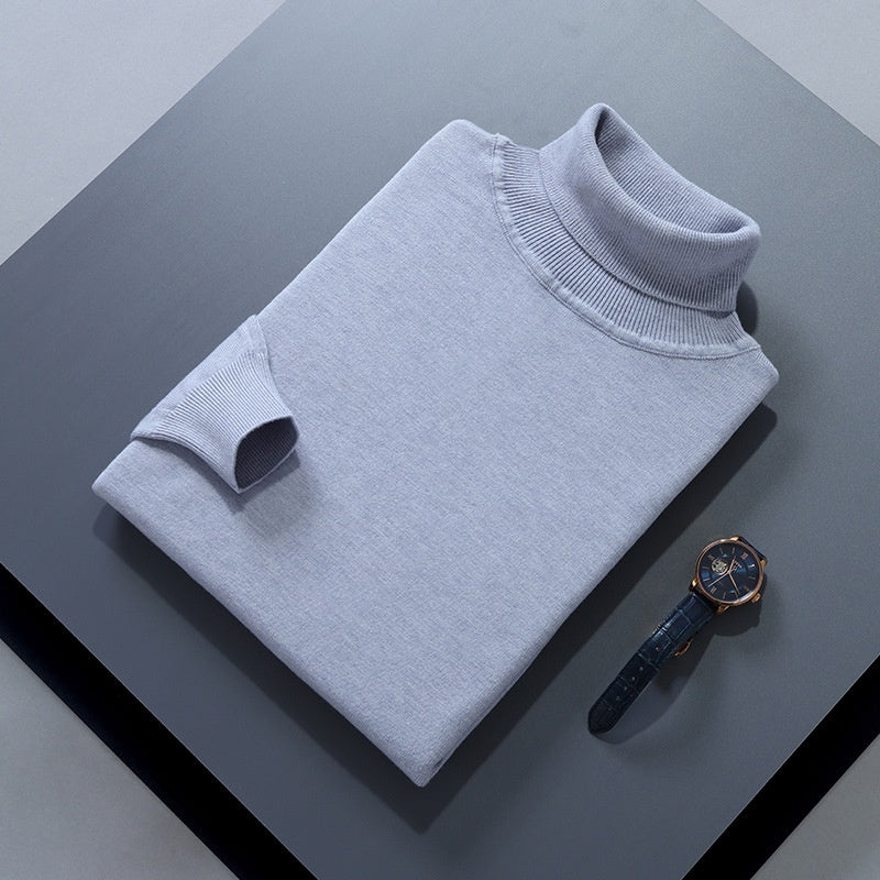 High Lapel Sweater Solid Color Casual